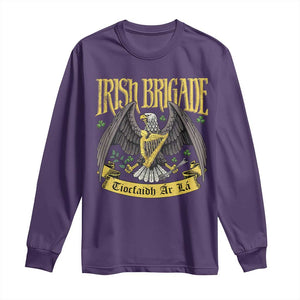 Irish Brigade Long Sleeve Shirt Tiocfaidh Ár Lá Eagle Patriotic TS09 Purple Print Your Wear