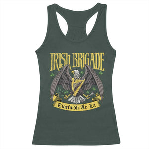 Irish Brigade Racerback Tank Top Tiocfaidh Ár Lá Eagle Patriotic TS09 Dark Forest Green Print Your Wear