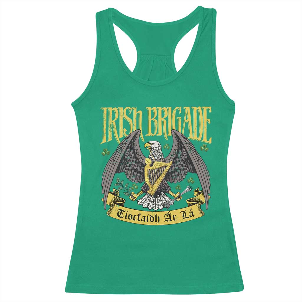 Irish Brigade Racerback Tank Top Tiocfaidh Ár Lá Eagle Patriotic TS09 Irish Green Print Your Wear