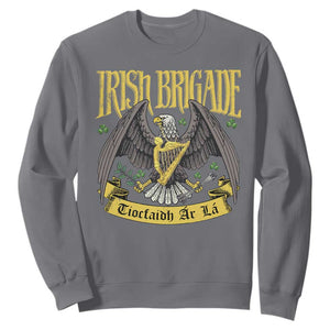 Irish Brigade Sweatshirt Tiocfaidh Ár Lá Eagle Patriotic TS09 Charcoal Print Your Wear