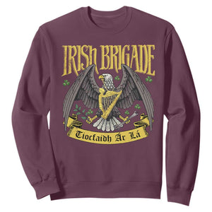 Irish Brigade Sweatshirt Tiocfaidh Ár Lá Eagle Patriotic TS09 Maroon Print Your Wear