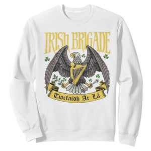 Irish Brigade Sweatshirt Tiocfaidh Ár Lá Eagle Patriotic TS09 White Print Your Wear