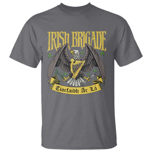 Irish Brigade T Shirt Tiocfaidh Ár Lá Eagle Patriotic TS09 Charcoal Print Your Wear