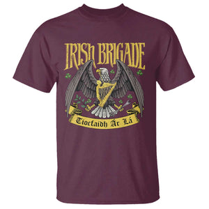 Irish Brigade T Shirt Tiocfaidh Ár Lá Eagle Patriotic TS09 Maroon Print Your Wear