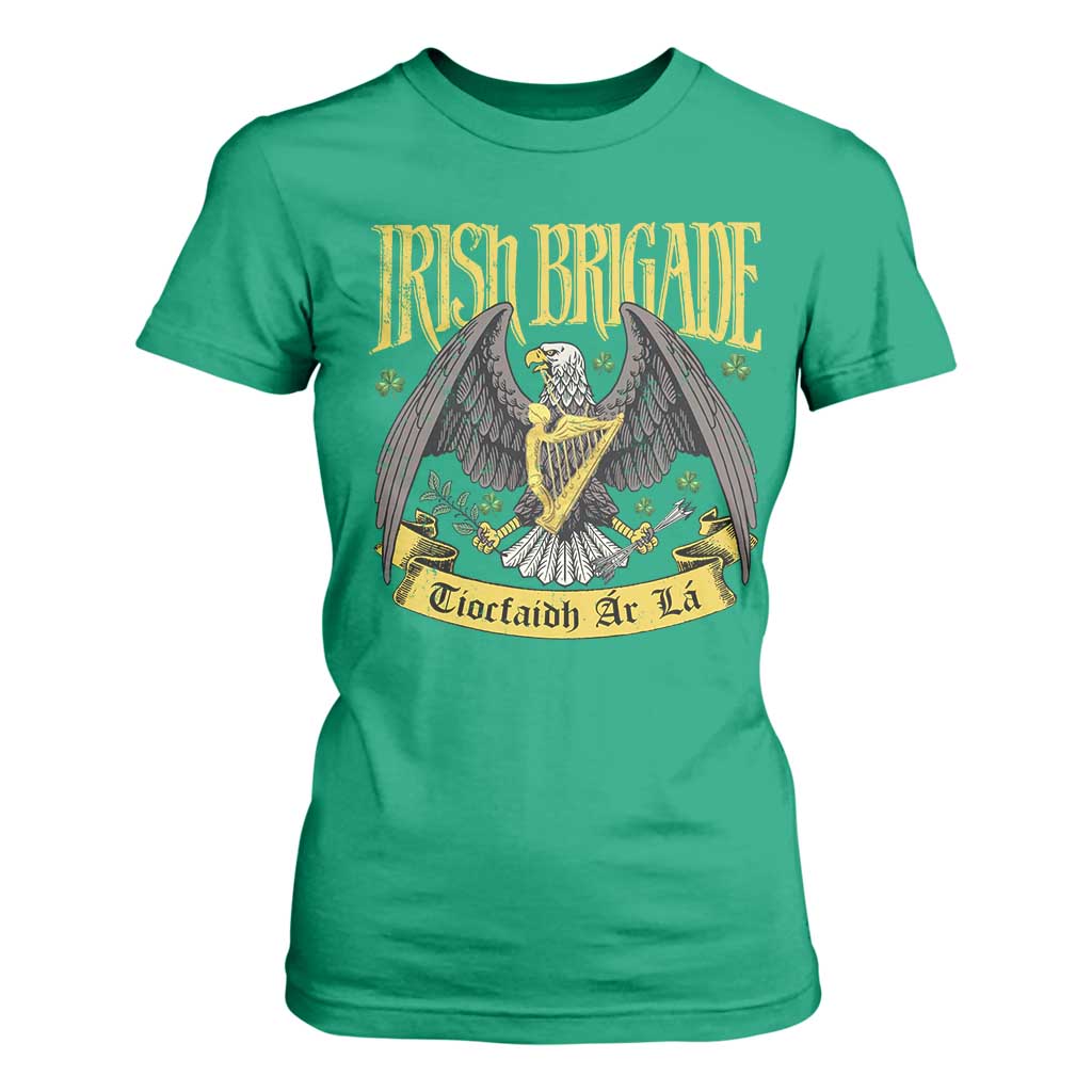 Irish Brigade T Shirt For Women Tiocfaidh Ár Lá Eagle Patriotic TS09 Irish Green Print Your Wear