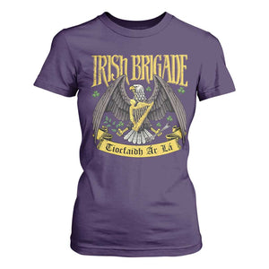 Irish Brigade T Shirt For Women Tiocfaidh Ár Lá Eagle Patriotic TS09 Purple Print Your Wear