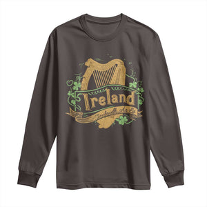 Irish Brigade Long Sleeve Shirt Tiocfaidh Ár Lá Coat Of Arms Kingdom Ireland TS09 Dark Chocolate Print Your Wear