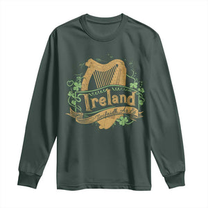 Irish Brigade Long Sleeve Shirt Tiocfaidh Ár Lá Coat Of Arms Kingdom Ireland TS09 Dark Forest Green Print Your Wear