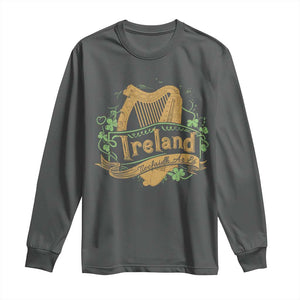 Irish Brigade Long Sleeve Shirt Tiocfaidh Ár Lá Coat Of Arms Kingdom Ireland TS09 Dark Heather Print Your Wear