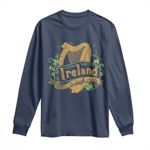 Irish Brigade Long Sleeve Shirt Tiocfaidh Ár Lá Coat Of Arms Kingdom Ireland TS09 Navy Print Your Wear