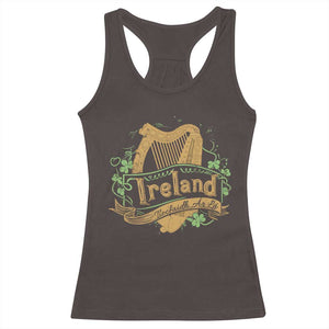 Irish Brigade Racerback Tank Top Tiocfaidh Ár Lá Coat Of Arms Kingdom Ireland TS09 Dark Chocolate Print Your Wear