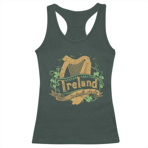 Irish Brigade Racerback Tank Top Tiocfaidh Ár Lá Coat Of Arms Kingdom Ireland TS09 Dark Forest Green Print Your Wear