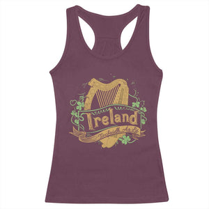 Irish Brigade Racerback Tank Top Tiocfaidh Ár Lá Coat Of Arms Kingdom Ireland TS09 Maroon Print Your Wear