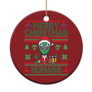 Funny Xmas Alien Santa Christmas Ornament Merry Christmas Humans UFO Outer Space TS09 Print Your Wear