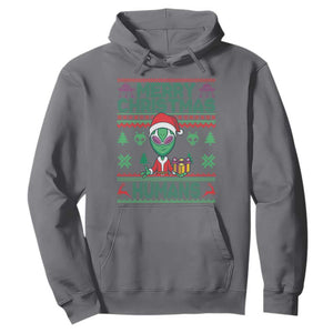 Funny Xmas Alien Santa Hoodie Merry Christmas Humans UFO Outer Space TS09 Charcoal Print Your Wear