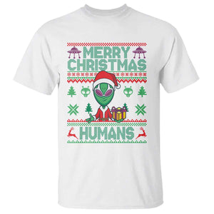 Funny Xmas Alien Santa T Shirt Merry Christmas Humans UFO Outer Space TS09 White Print Your Wear