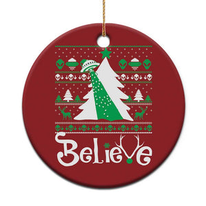 Funny Xmas UFO Believe Christmas Ornament TS09 Print Your Wear