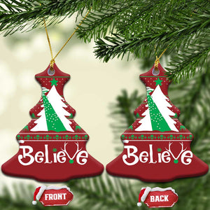 Funny Xmas UFO Believe Christmas Ornament TS09 Christmas Tree Red Print Your Wear