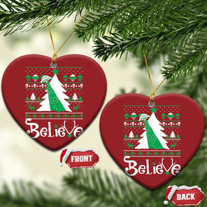 Funny Xmas UFO Believe Christmas Ornament TS09 Heart Red Print Your Wear