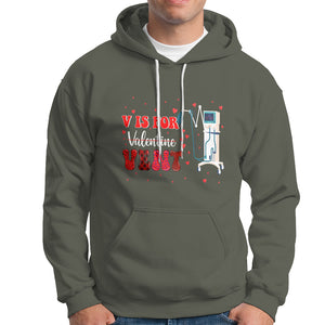 Valentine's Day Hoodie V Is For Vent Respiratory Therapist Nurse Healthcare Worker TS09 Military Green Printyourwear