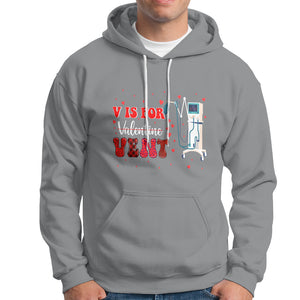 Valentine's Day Hoodie V Is For Vent Respiratory Therapist Nurse Healthcare Worker TS09 Sport Gray Printyourwear