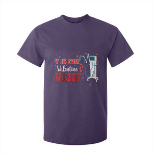 Valentine's Day T Shirt For Kid V Is For Vent Respiratory Therapist Nurse Healthcare Worker TS09 Purple Print Your Wear