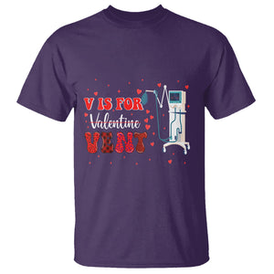 Valentine's Day T Shirt V Is For Vent Respiratory Therapist Nurse Healthcare Worker TS09 Purple Printyourwear