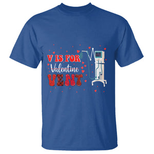 Valentine's Day T Shirt V Is For Vent Respiratory Therapist Nurse Healthcare Worker TS09 Royal Blue Printyourwear