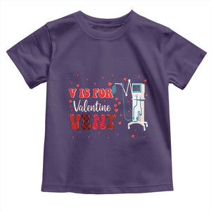 Valentine's Day Toddler T Shirt V Is For Vent Respiratory Therapist Nurse Healthcare Worker TS09 Purple Print Your Wear