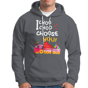 Valentine's Day Hoodie I Choo Choo Choose You Love Train Heart TS09 Charcoal Printyourwear