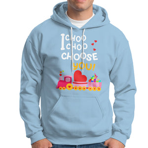 Valentine's Day Hoodie I Choo Choo Choose You Love Train Heart TS09 Light Blue Printyourwear