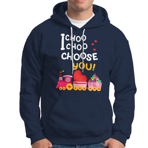 Valentine's Day Hoodie I Choo Choo Choose You Love Train Heart TS09 Navy Printyourwear