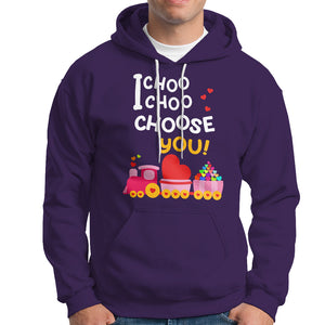 Valentine's Day Hoodie I Choo Choo Choose You Love Train Heart TS09 Purple Printyourwear