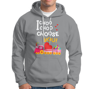 Valentine's Day Hoodie I Choo Choo Choose You Love Train Heart TS09 Sport Gray Printyourwear