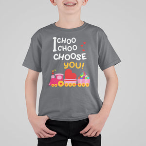 Valentine's Day T Shirt For Kid I Choo Choo Choose You Love Train Heart TS09 Charcoal Printyourwear