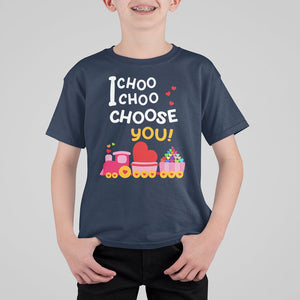 Valentine's Day T Shirt For Kid I Choo Choo Choose You Love Train Heart TS09 Navy Printyourwear