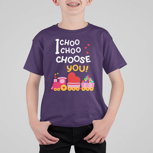 Valentine's Day T Shirt For Kid I Choo Choo Choose You Love Train Heart TS09 Purple Printyourwear