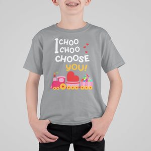 Valentine's Day T Shirt For Kid I Choo Choo Choose You Love Train Heart TS09 Sport Gray Printyourwear