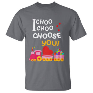 Valentine's Day T Shirt I Choo Choo Choose You Love Train Heart TS09 Charcoal Printyourwear