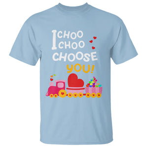 Valentine's Day T Shirt I Choo Choo Choose You Love Train Heart TS09 Light Blue Printyourwear