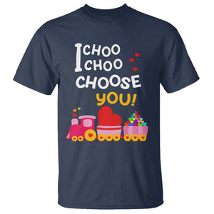 Valentine's Day T Shirt I Choo Choo Choose You Love Train Heart TS09 Navy Printyourwear