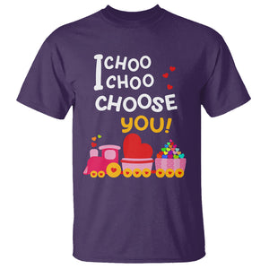 Valentine's Day T Shirt I Choo Choo Choose You Love Train Heart TS09 Purple Printyourwear