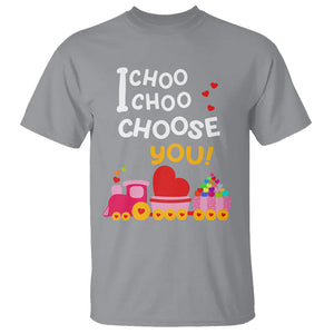 Valentine's Day T Shirt I Choo Choo Choose You Love Train Heart TS09 Sport Gray Printyourwear