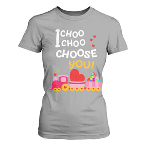 Valentine's Day T Shirt For Women I Choo Choo Choose You Love Train Heart TS09 Sport Gray Print Your Wear