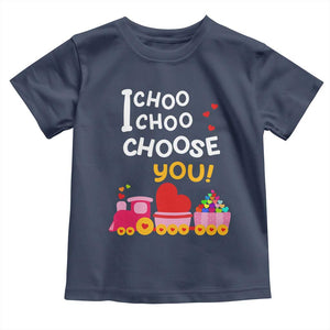 Valentine's Day Toddler T Shirt I Choo Choo Choose You Love Train Heart TS09 Navy Print Your Wear