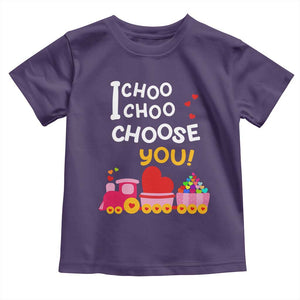 Valentine's Day Toddler T Shirt I Choo Choo Choose You Love Train Heart TS09 Purple Print Your Wear