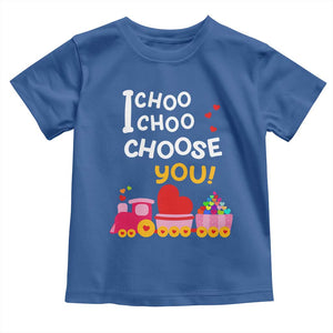 Valentine's Day Toddler T Shirt I Choo Choo Choose You Love Train Heart TS09 Royal Blue Print Your Wear