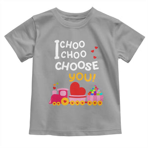 Valentine's Day Toddler T Shirt I Choo Choo Choose You Love Train Heart TS09 Sport Gray Print Your Wear