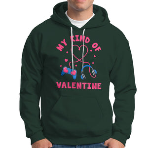 Valentine's Day Hoodie My Kind Of Valentine Gaming Gamer Men Boy Kid TS09 Dark Forest Green Printyourwear