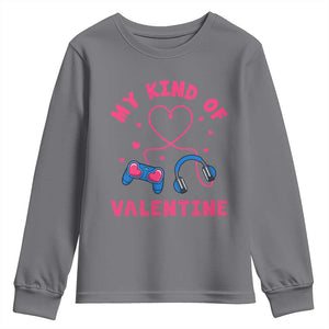 Valentine's Day Youth Sweatshirt My Kind Of Valentine Gaming Gamer Men Boy Kid TS09 Charcoal Print Your Wear